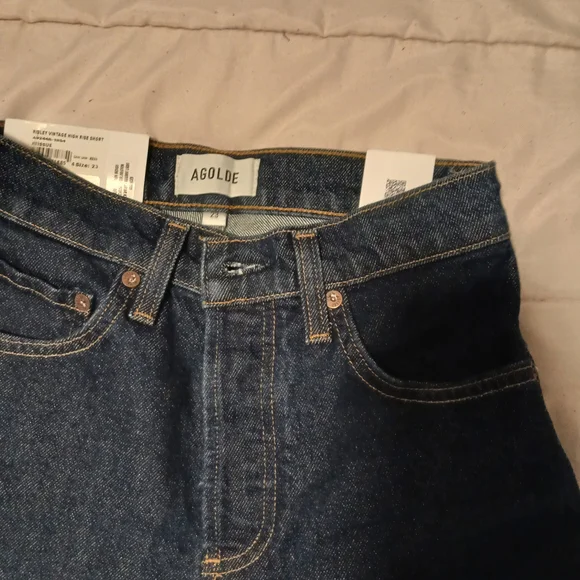 Agolde Women's Jean Shorts - Deep Indigo - Picture 2 of 3